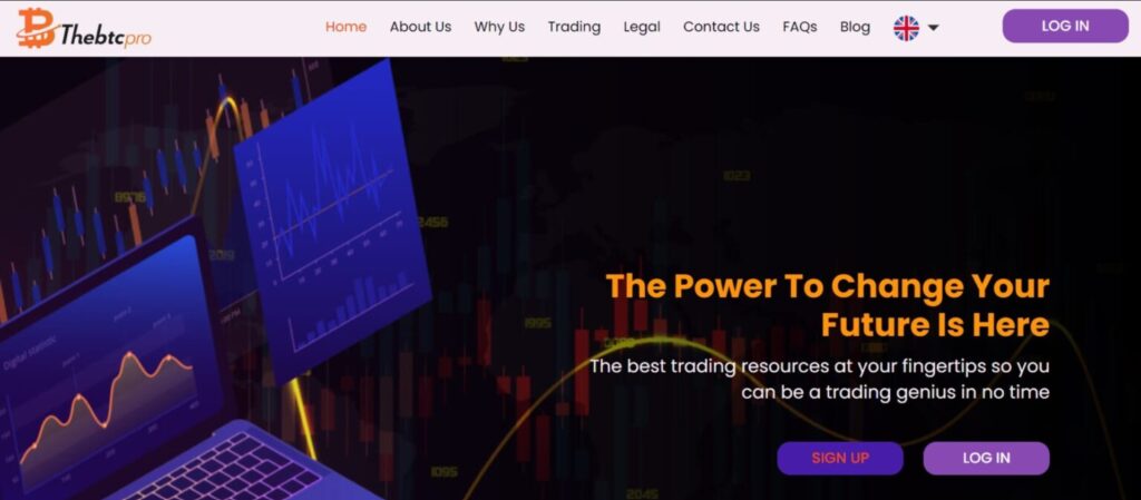 The BTC Pro website The BTC Pro website